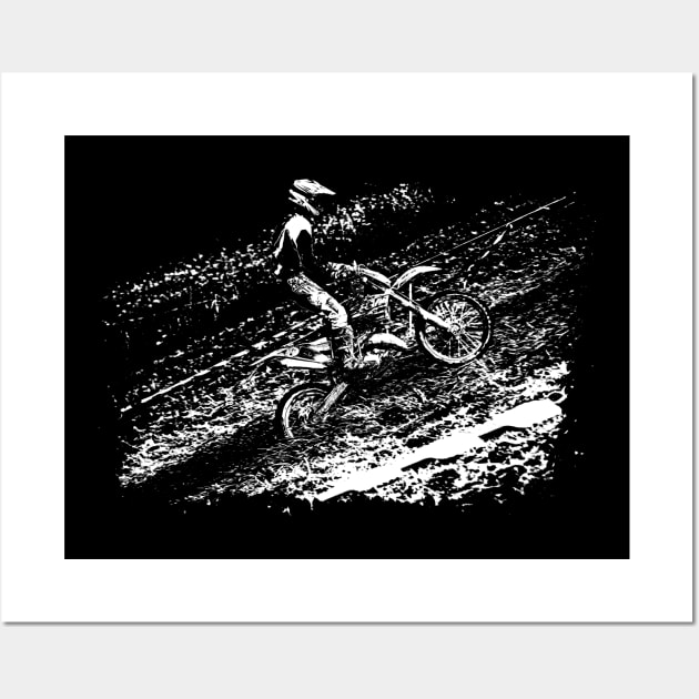 motocross enduro on the hill Wall Art by rickylabellevie